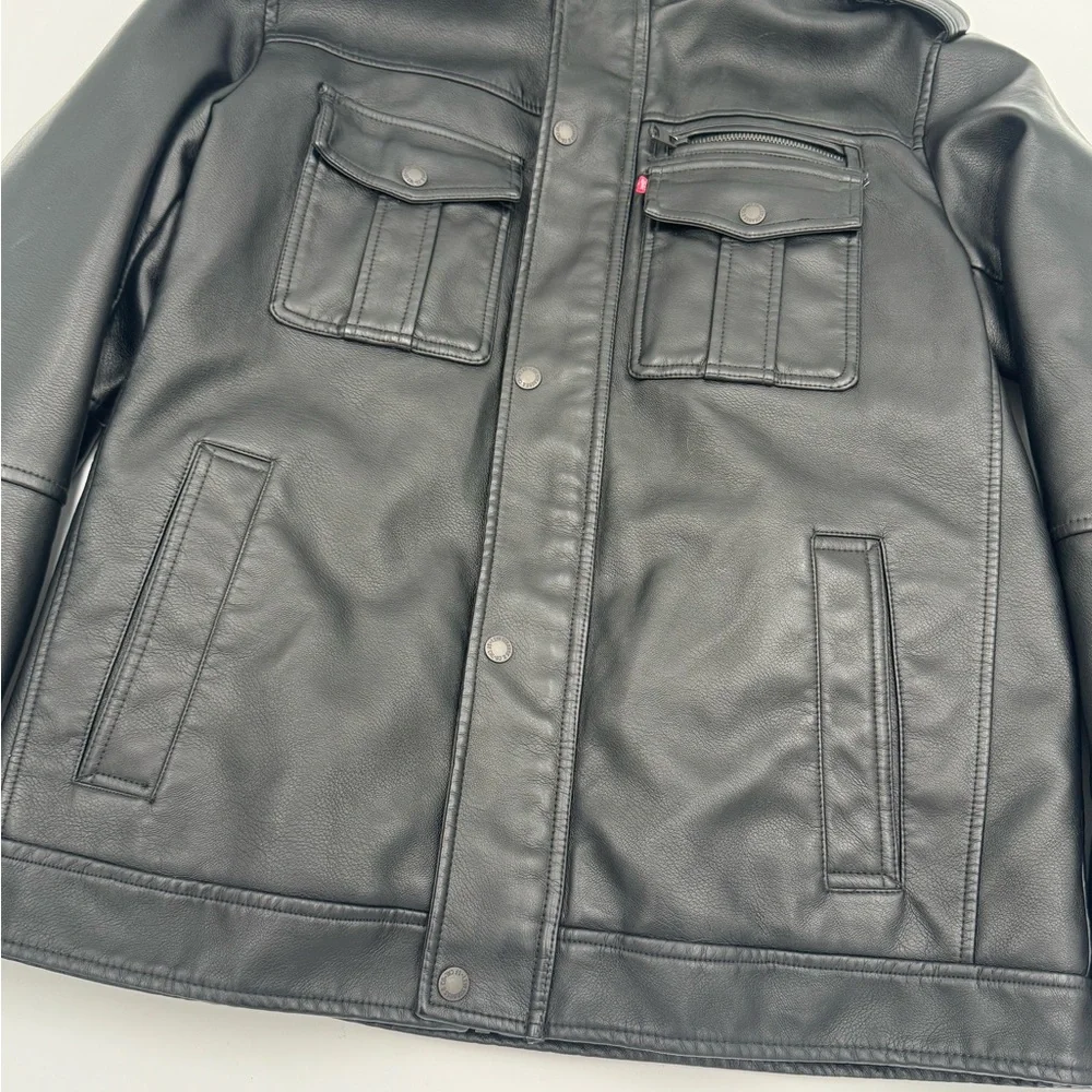 Men's Levi Black Vegan Leather Jacket